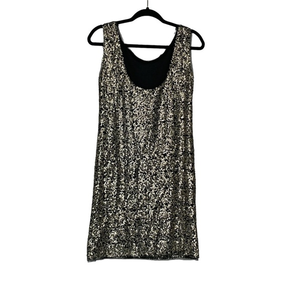 THML Black mesh overlay with gold sequins party dress. Size M NWT - Picture 3 of 9